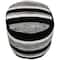 18" Black & White Woven Stripes Outdoor Pouf Ottoman